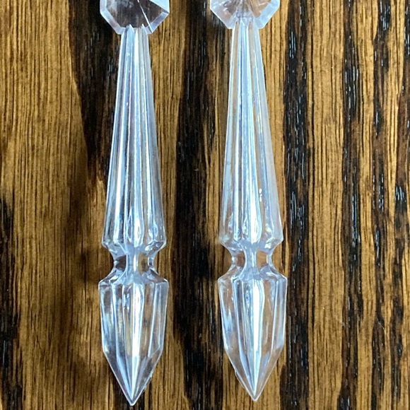 Vtg MCM Lot of 39 Crystal Clear Plastic Snowflakes & Prisms Icicles Ornaments - Picture 4 of 9